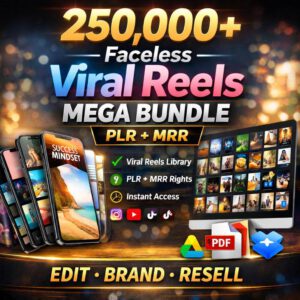 250,000+ Viral Reels Mega Bundle (PLR MRR) | Faceless Reels Content | Instagram Reels, TikTok & YouTube Shorts | Digital Download